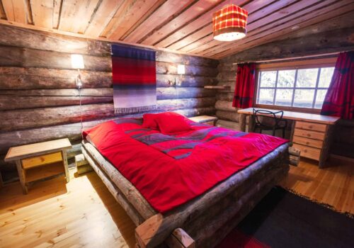 Kakslauttanen Westi Village large cabin bedroom Kakslauttanen Westi Village large cabin bedroom