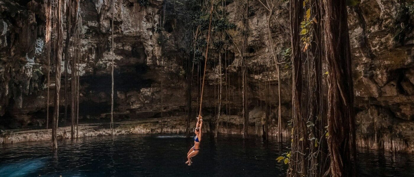 Undisturbed surface of a cenote at first light
