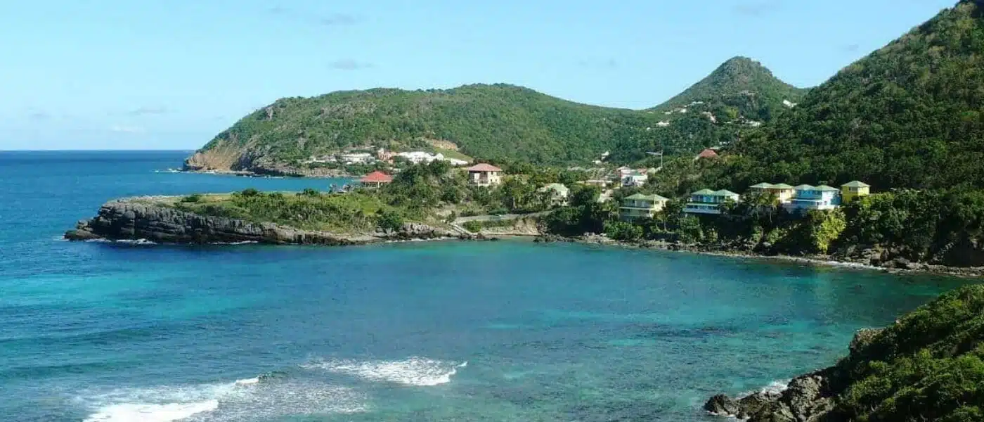 Grand Cul de Sac lagoon on the eastern coast of St Barths