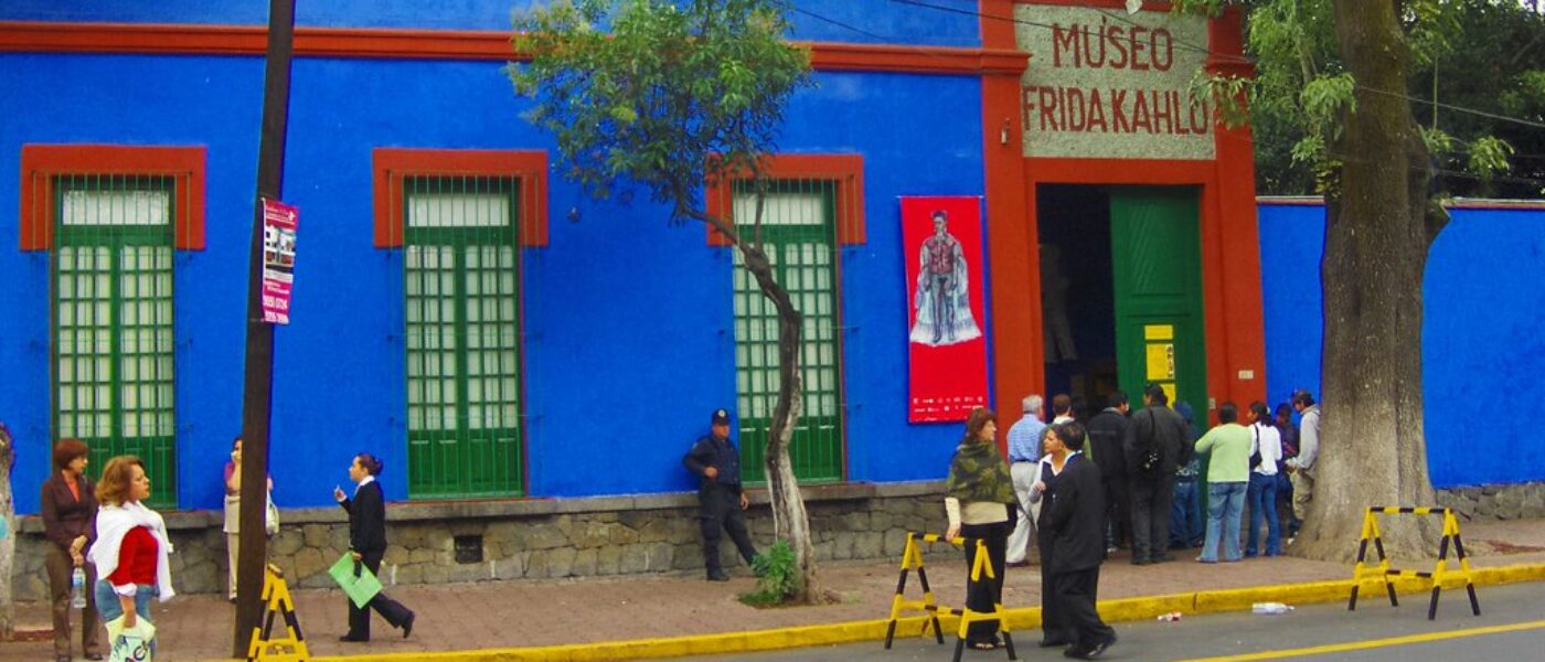 Self-portraits and personal photographs displayed inside Casa Azul