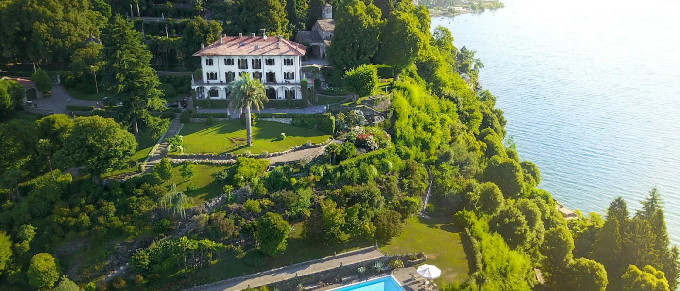 white and brown building and trees Villa Lysis Amalfi Coast
