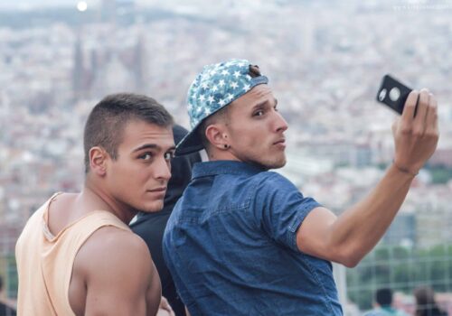 Gay couple in Barcelona Gay couple in Barcelona