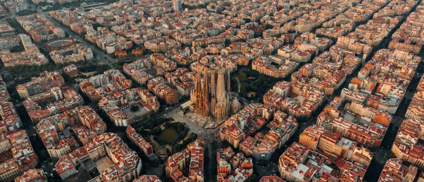 aerial view of city buildings during daytime - Barcelona