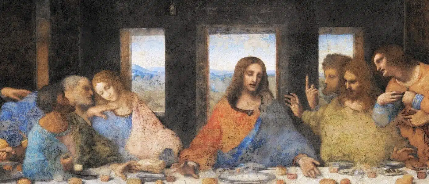 Montorfano's Crucifixion on the opposite wall of the refectory