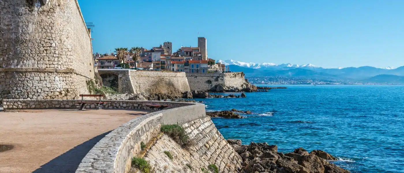 Mediterranean view from the ramparts of the Château Grimaldi