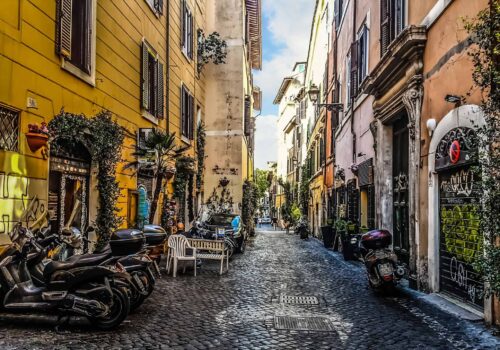 Rome streets with Vespa Rome streets with Vespa