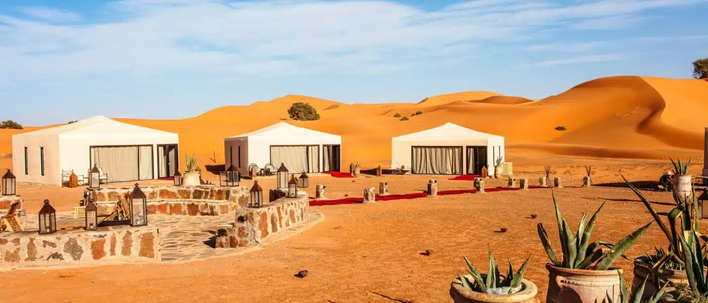 Private tented camp set apart among the dunes