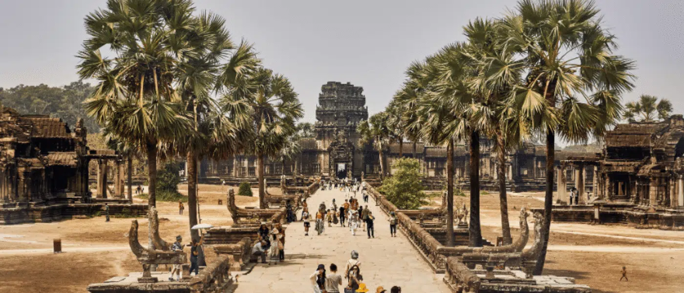 Carved stone detail at Angkor Wat