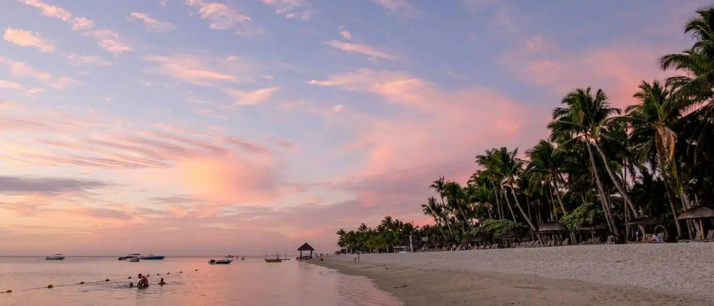 Beachfront hotel on Mauritius's southwest coast at first light