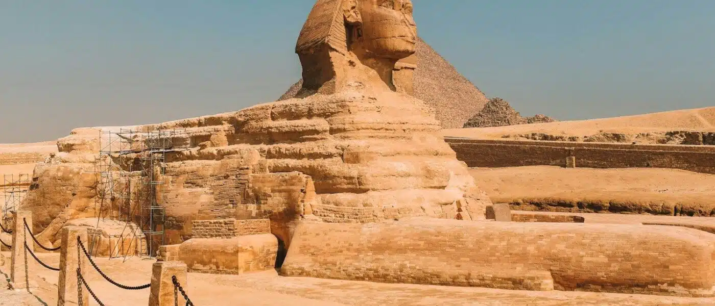 The Great Sphinx of Giza facing east in early morning light