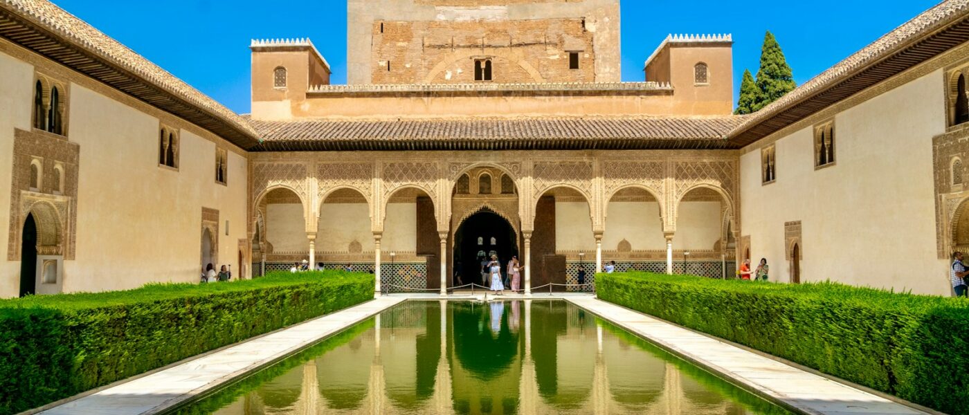 The Alhambra above Granada with the Sierra Nevada behind