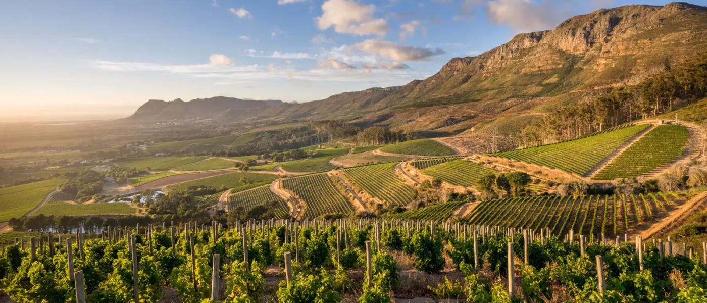 Late afternoon light over the Franschhoek mountain pass
