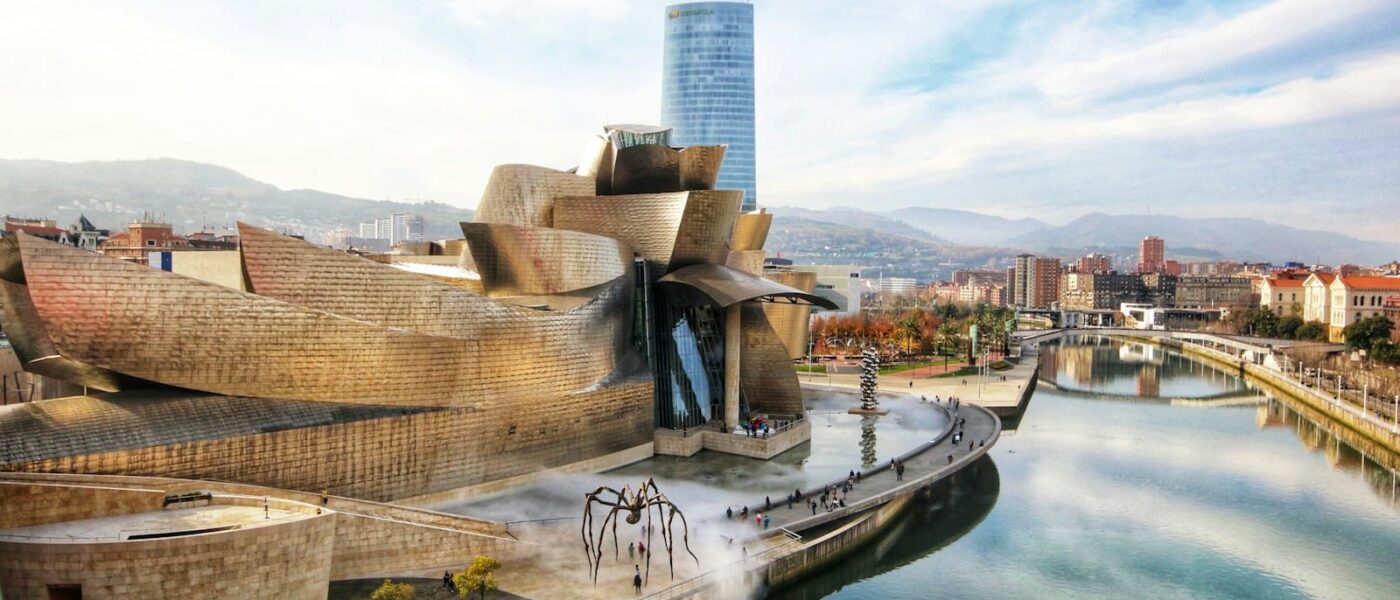 Guggenheim Bilbao on the site of the city's former shipyards