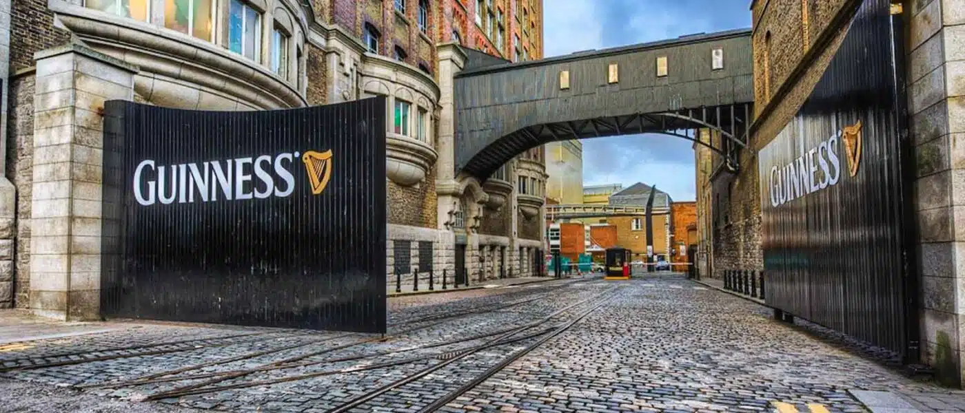 Historic brewery buildings at St James's Gate in Dublin's Liberties