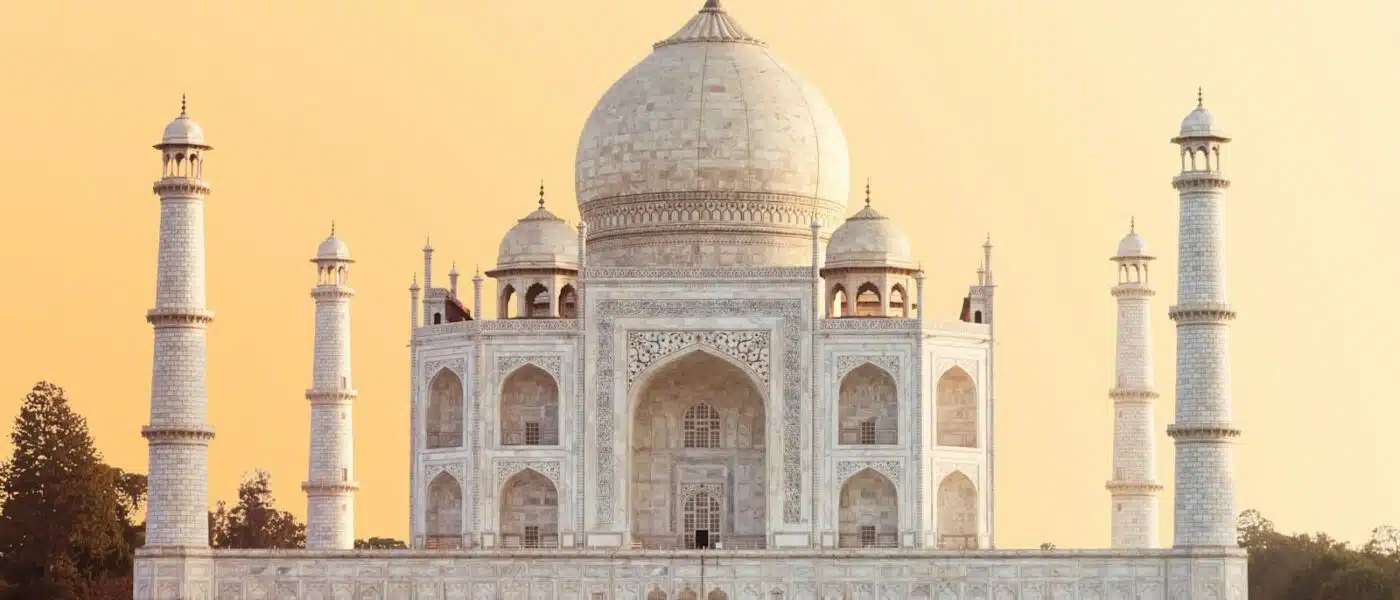 Marble inlay of semi-precious stones in floral patterns at the Taj Mahal