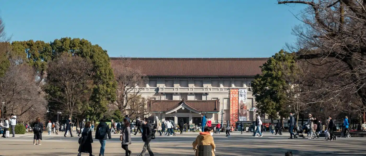 Courtyard approach to the Tokyo National Museum in early morning