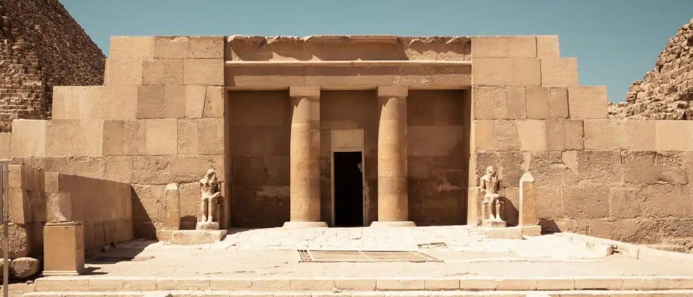 Visitors descending a sloping corridor into a royal tomb near Luxor