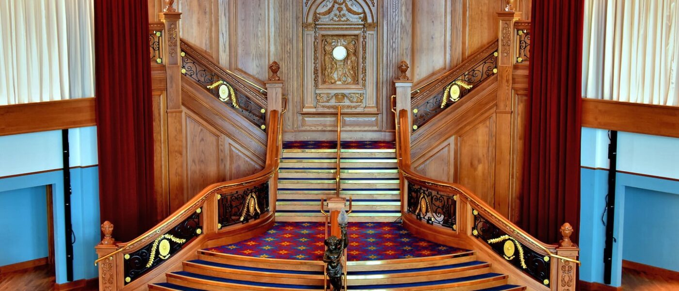 Full-scale recreation of a first-class cabin inside Titanic Belfast