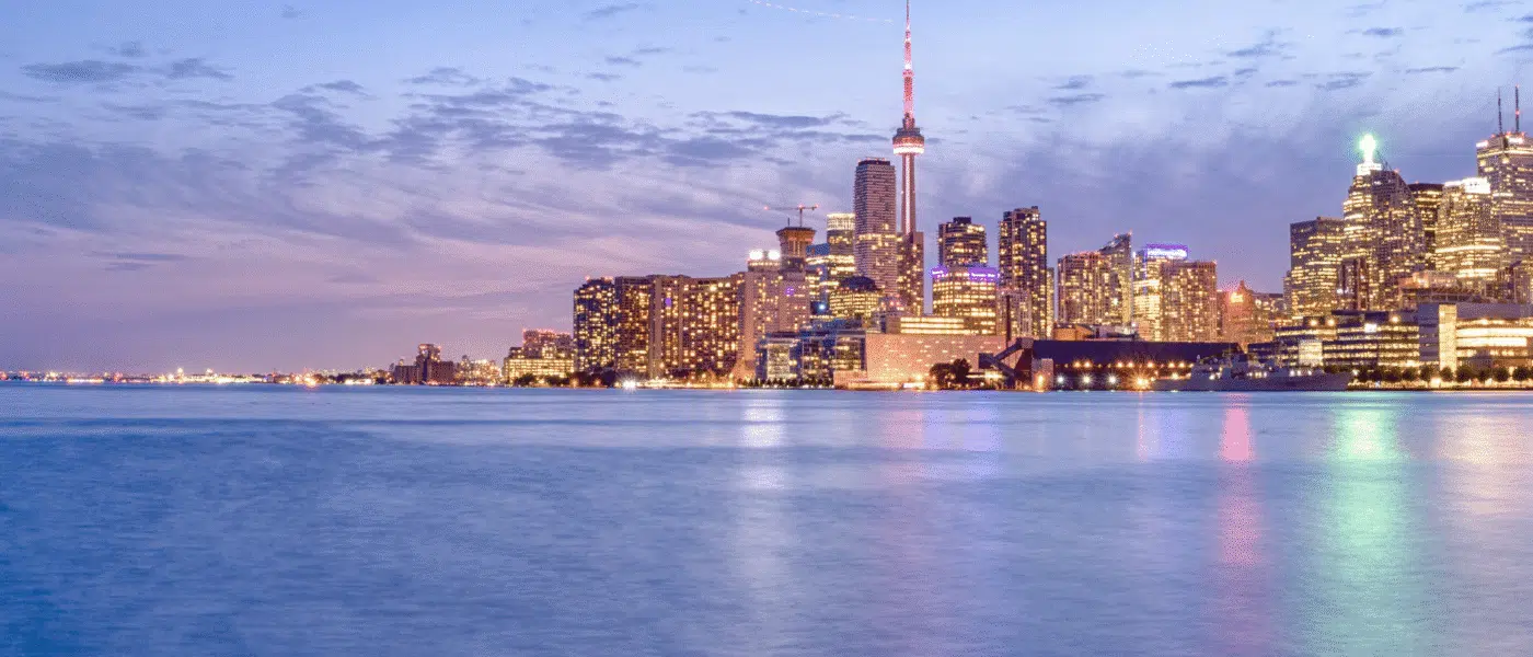 The Toronto waterfront from Lake Ontario