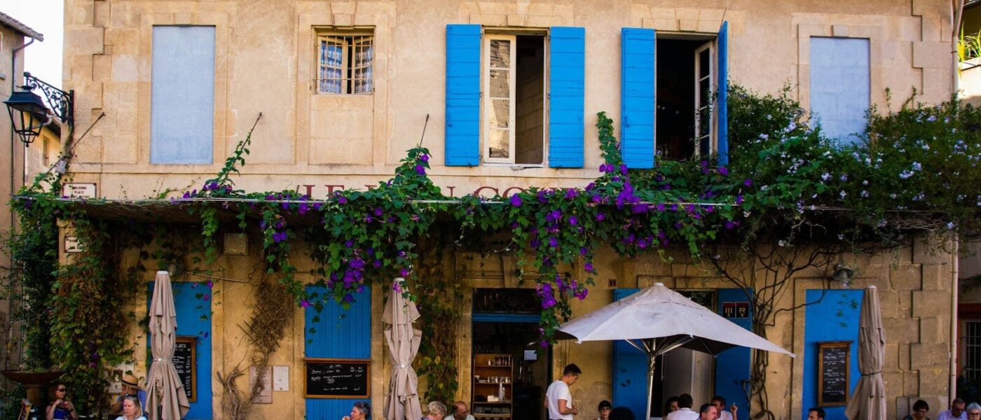Bright Provençal light over the rooftops of Arles