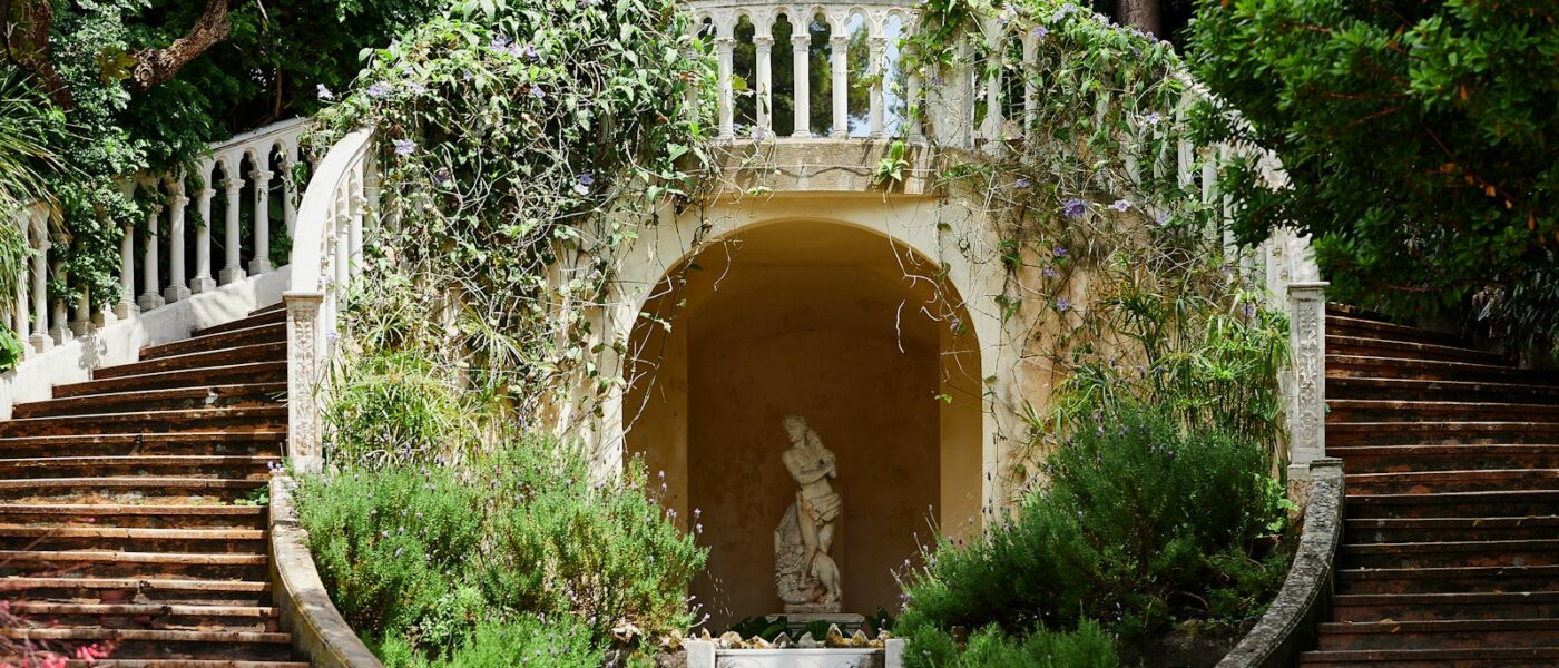 Empty grand salon of the Villa Ephrussi in early light