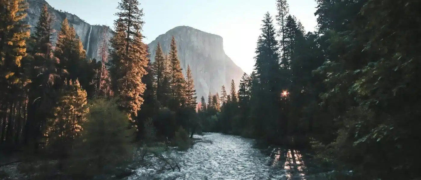 Granite cliffs and waterfalls of Hetch Hetchy Valley