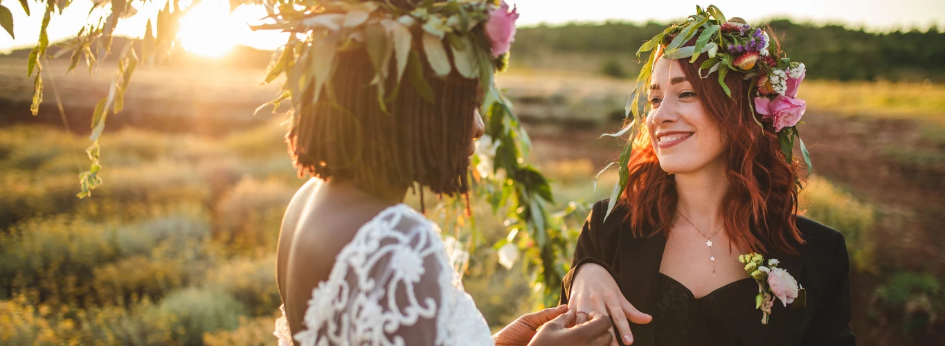 gay weddings in Greece - lesbian countryside wedding