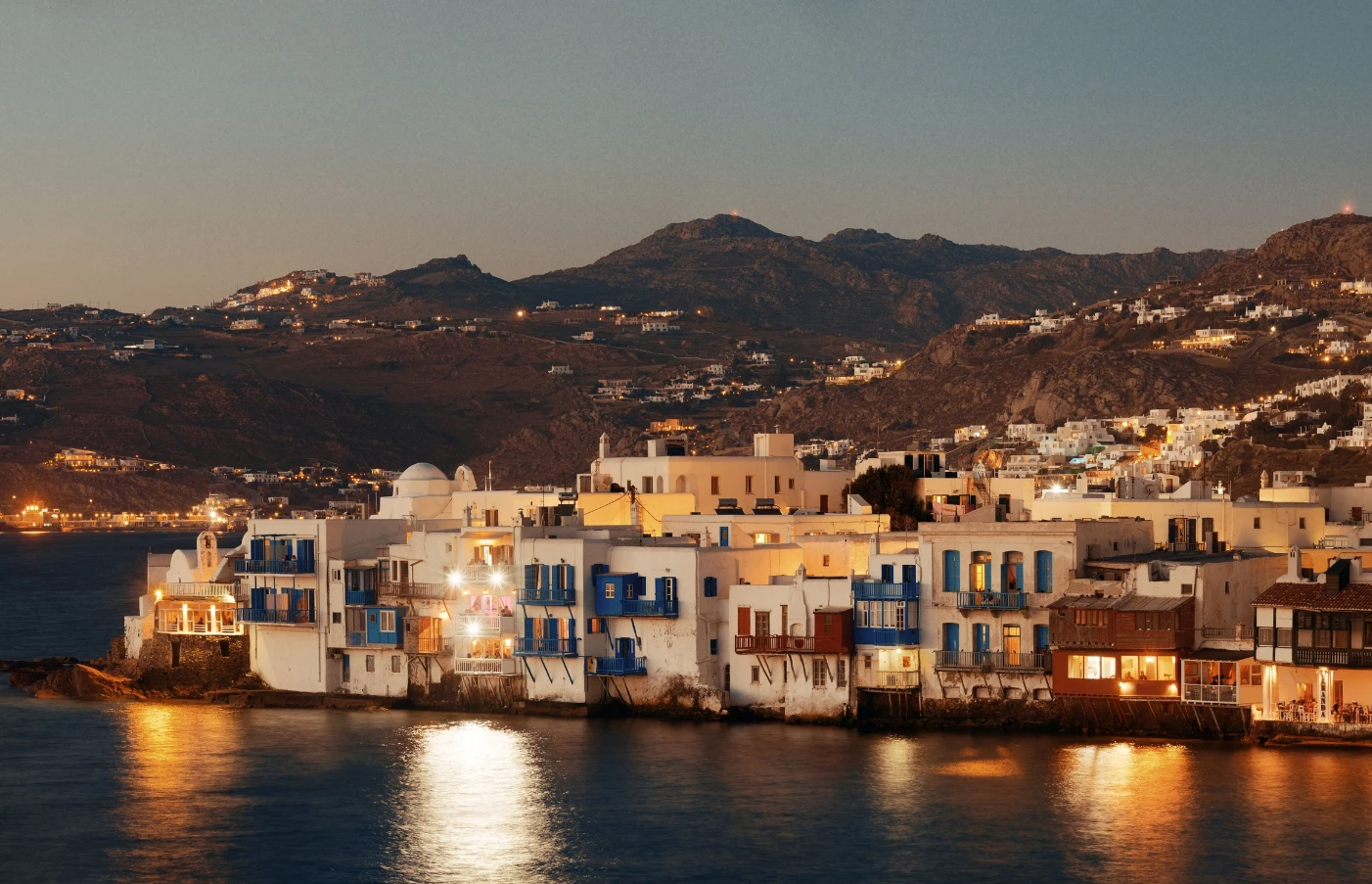 night Little Venice Mykonos