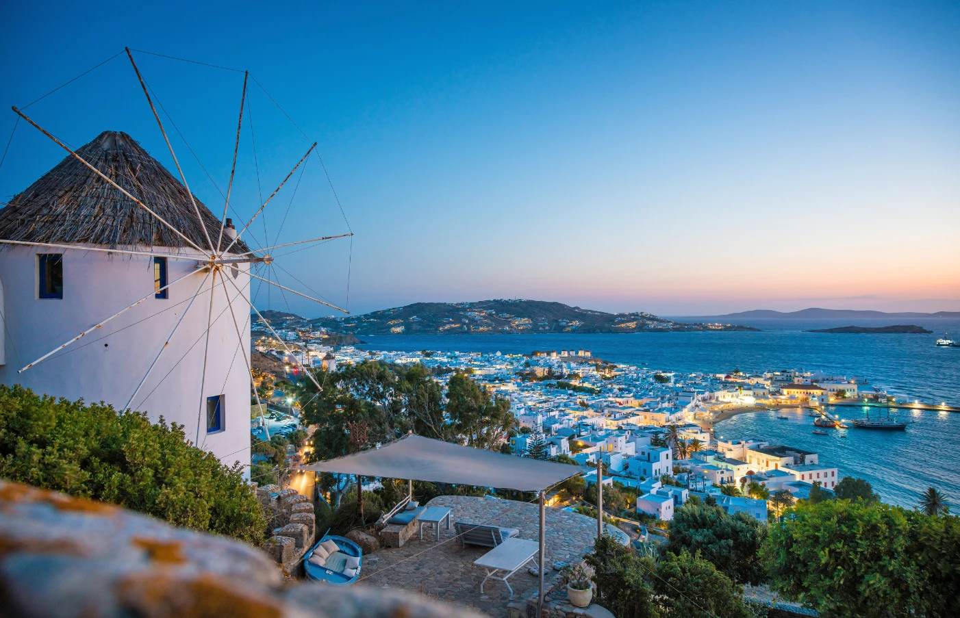 Mykonos at night